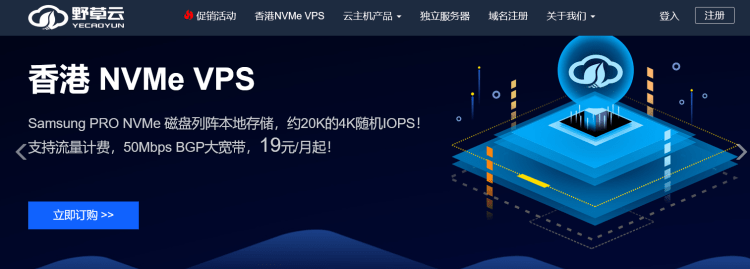 野草云新年促销香港云服务器年138元 BGP线路